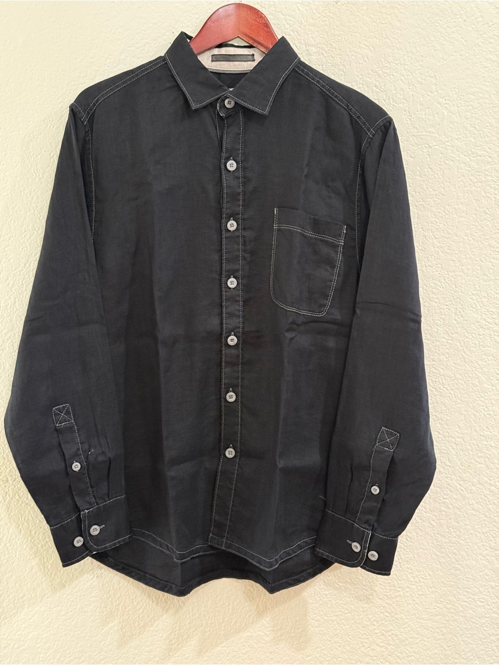Tommy Bahama Men's Lenin Black Button-Down Long Sleeve Shirt Medium
